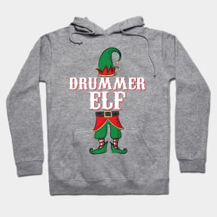 Drummer Elf - Christmas Gift Idea for Drummers - Drummer graphic Hoodie